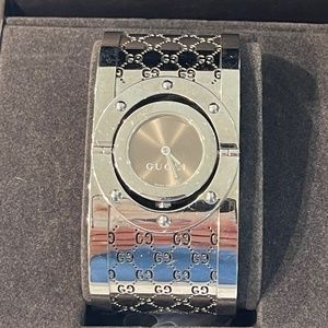 Gucci YA112401 Swiss Twirl Monogram Cuff Watch